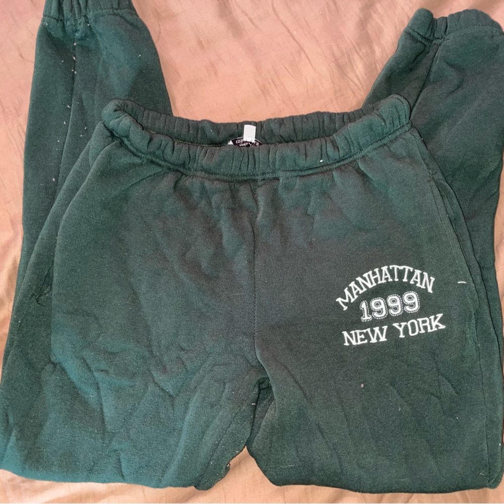 Green sweat pants